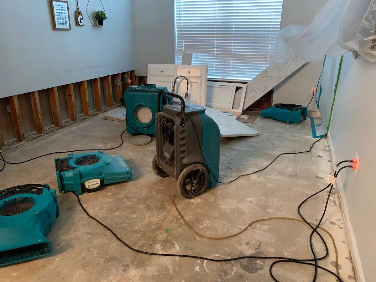 Dehumidifier in flood-cut room for Water Extraction & Removal in Westerville